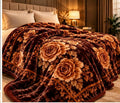 Brown floral luxury blanket cootexa