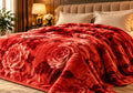 Red floral velvet blanket cootexa