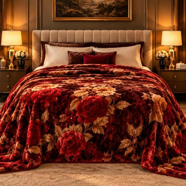 Burgundy rose luxury blanket cootexa