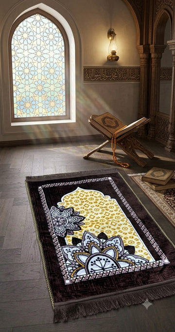 Dark Plum Regal Mandala Velvet Prayer Mat