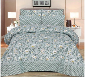 Mint Botanical Sage Double King Bedsheet