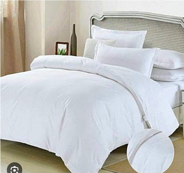 White Minimalist Smooth Finish Single Quilt Cover Set