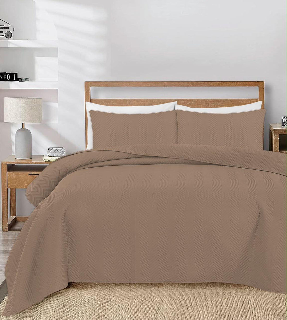 3-Piece Quilted Ultrasonic Bed Spread Set