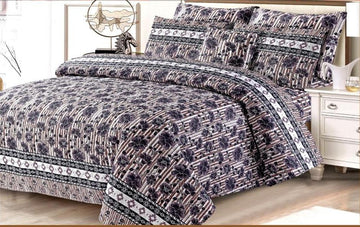 Premium Quilted & Printed Bedspread Set - Muted Taupe