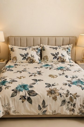 Teal satin bedsheet