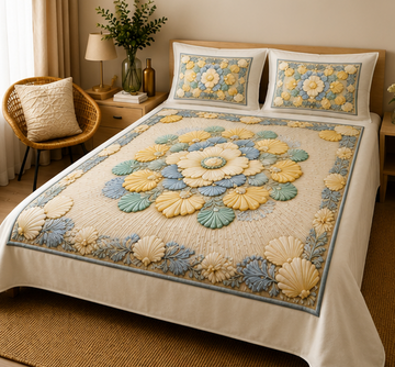 Pastel floral 5D bedsheet