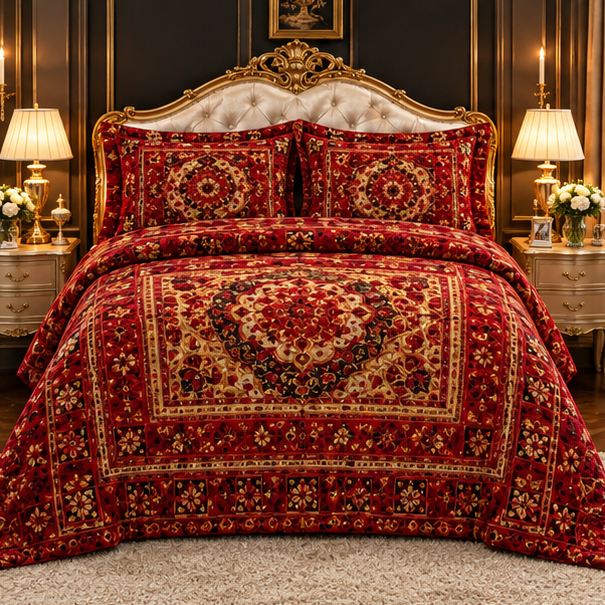 Luxury red and gold mimosa set cootexa