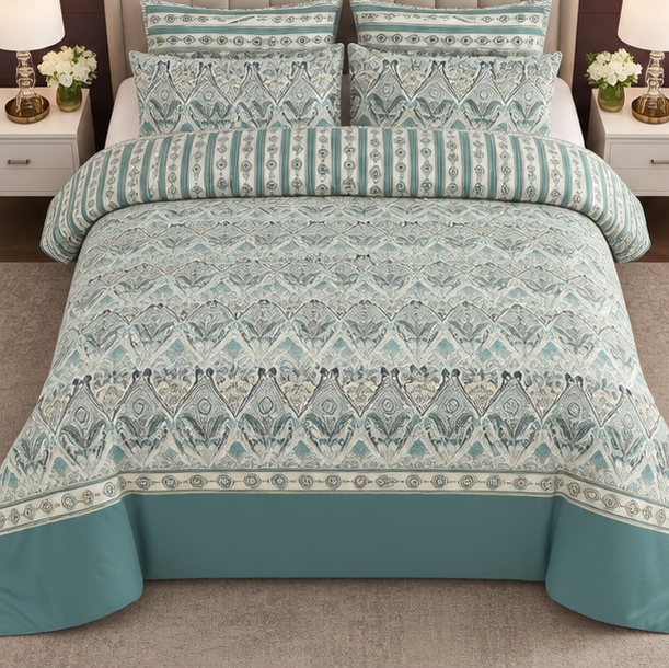 Aqua bloom bedsheet cootexa