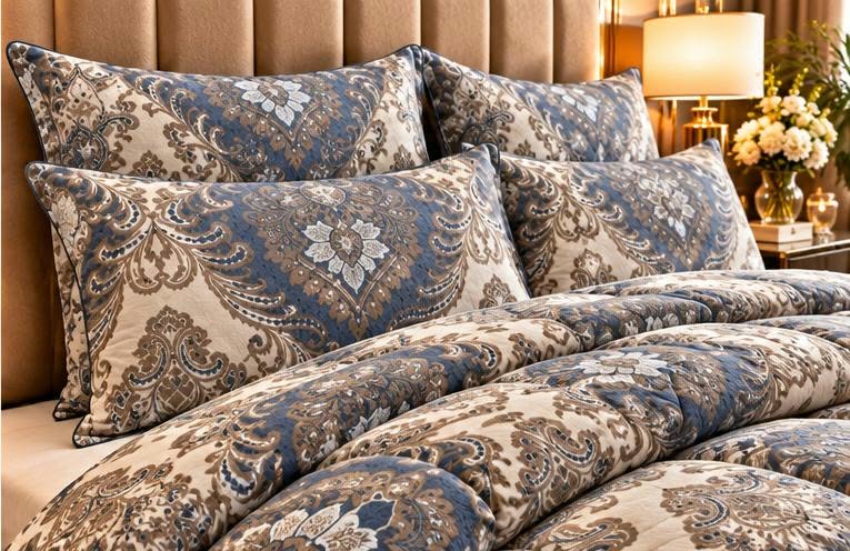 Blue paisley quilt set cootexa