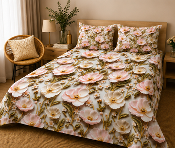 Pink blossom 5D bedsheet