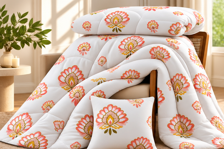 Sun rise bloom printed Razai cootexa