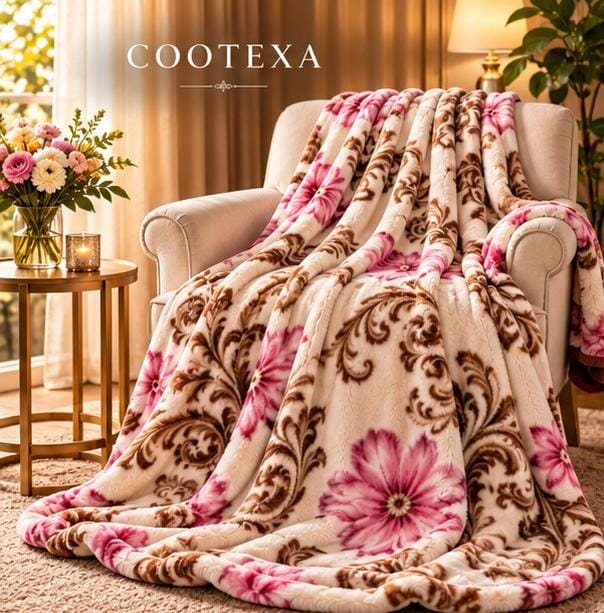 Morga spain elegant blossom floral blanket cootexa