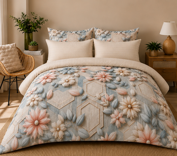 Rustic wild flower 5D comforter set