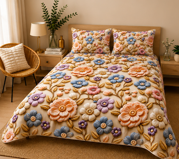 Pastel Golden 5D bedsheet