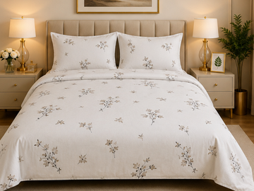 Botanical vine export cotton satin bedsheet