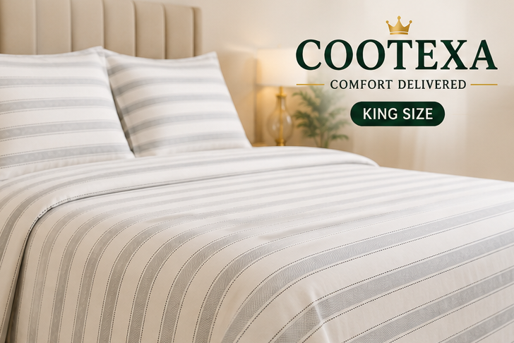 Classic striped export cotton satin bedsheet