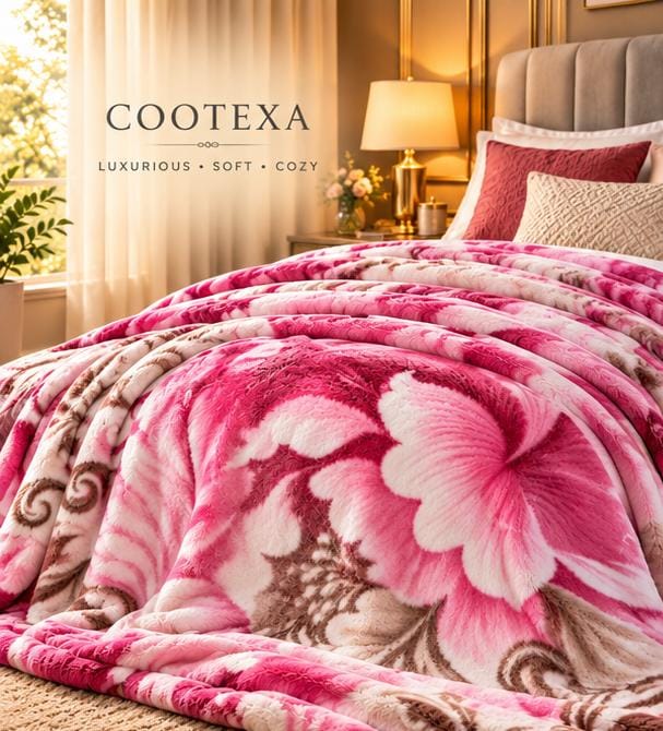 Morga spain luxury pink floral blanket cootexa