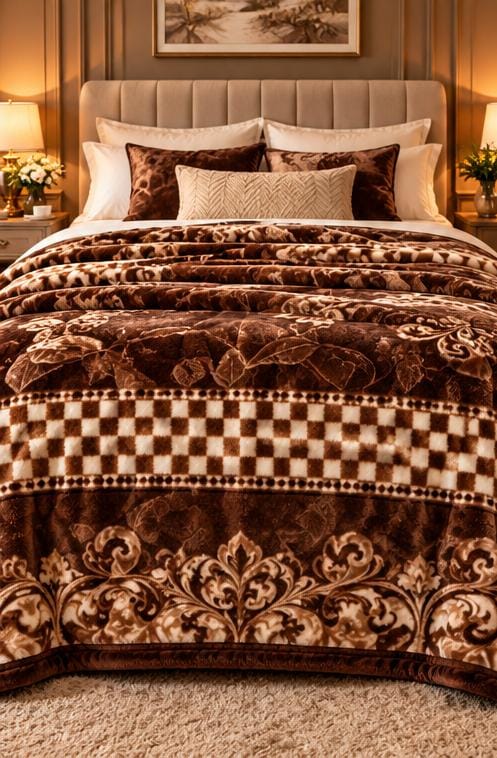 Morga spain Royal chocolate brown blanket cootexa