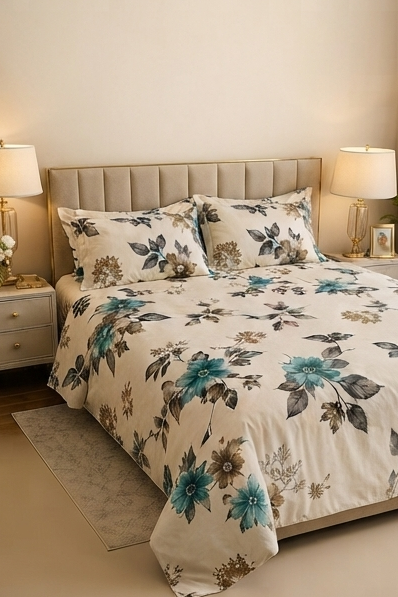 Teal satin bedsheet