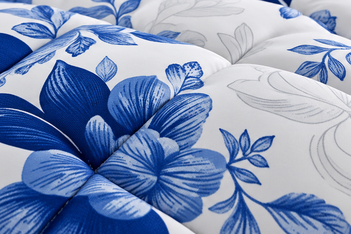 Blue orchid cotton satin razai cootexa