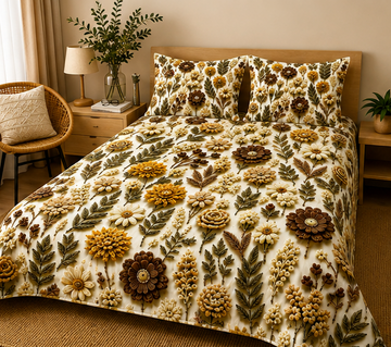 Vintage botanical 5D bedsheet