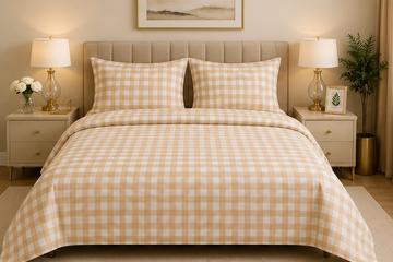 Cozy plaid export cotton satin bedsheet