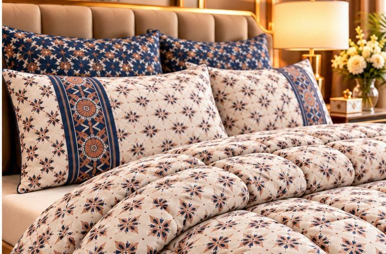 Navy floral quilt cootexa