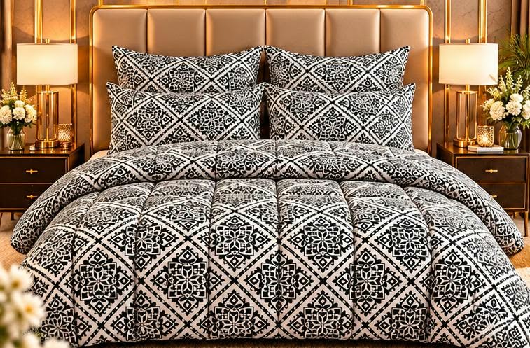 Monochrome geometric quilt set cootexa