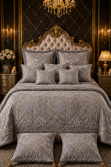 Silver grey Royal bridal set