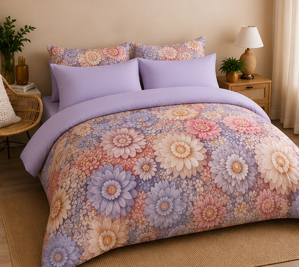 Lavender Bloom pink 5D comforter set