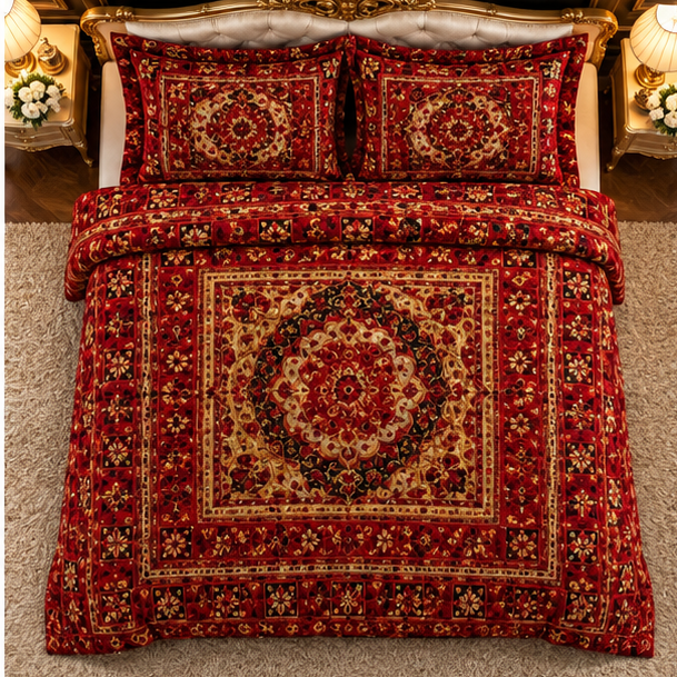 Luxury red and gold mimosa set cootexa