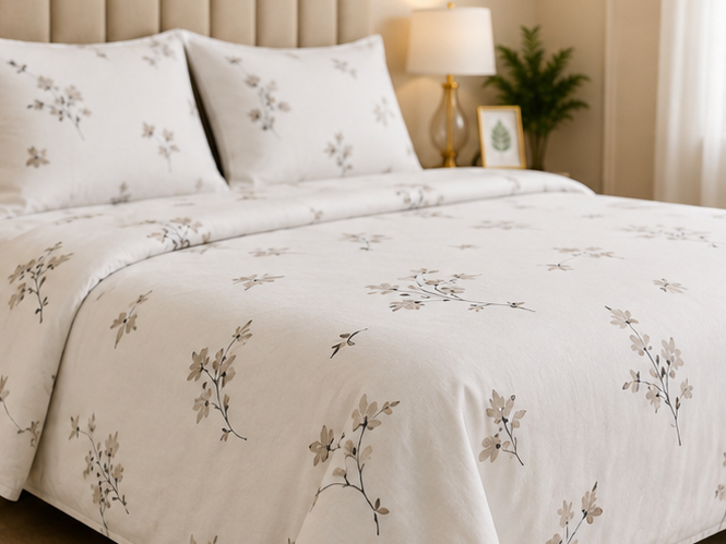 Botanical vine export cotton satin bedsheet
