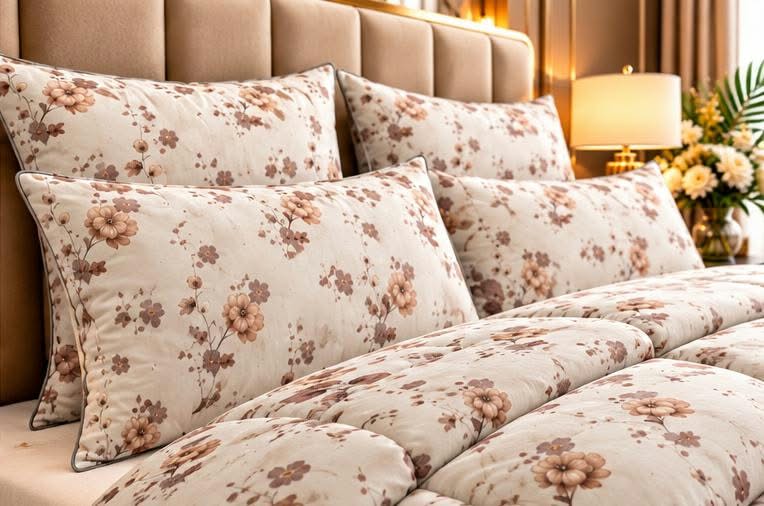 Beige floral quilt set cootexa