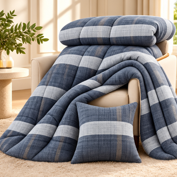 Royal blue checkered Razai cootexa