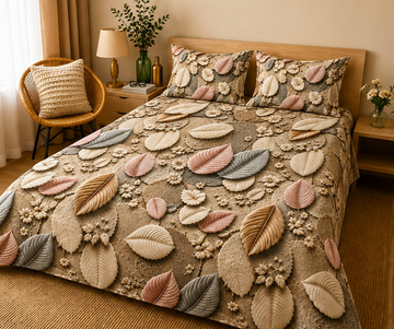 Elegant leafy 5D bedsheet