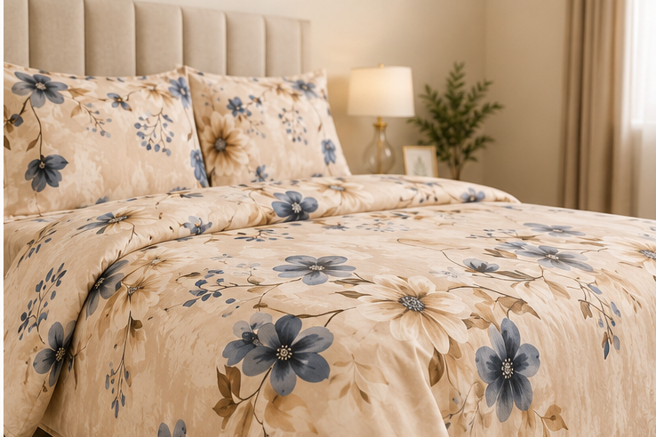 Royal floral export cotton satin bedsheet
