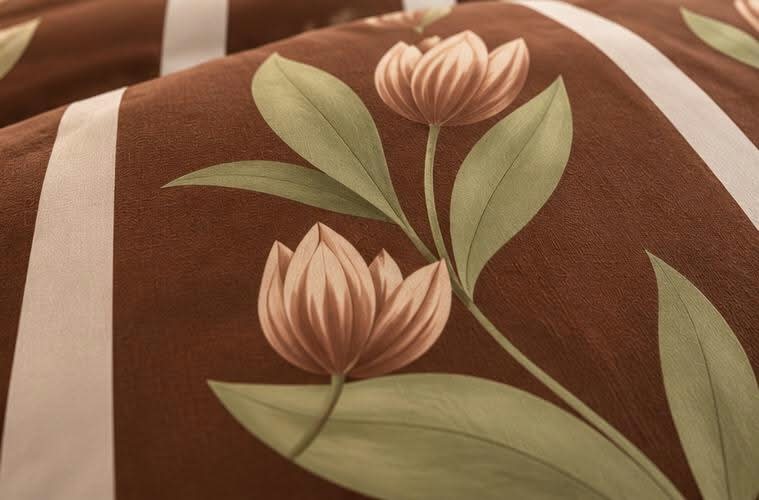 Brown botanical quilt set cootexa