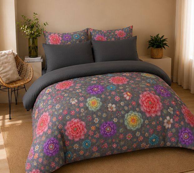 Charcol garden 5D comforter set