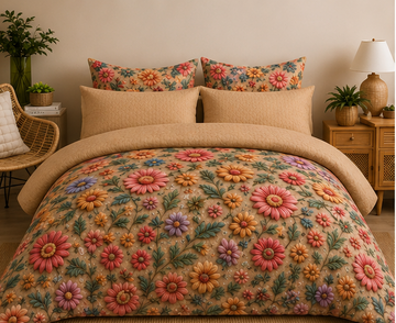 Rustic wild flower 5D comforter set