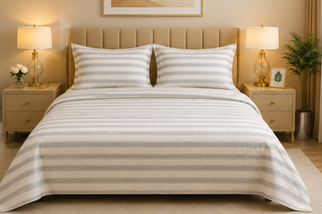 Classic striped export cotton satin bedsheet
