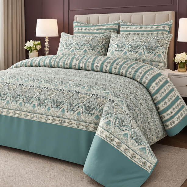 Aqua bloom bedsheet cootexa