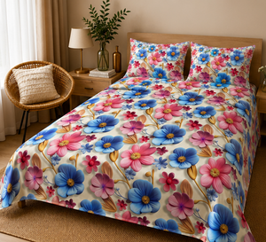 Colorful floral 5D bedsheet