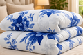 Blue orchid cotton satin razai cootexa