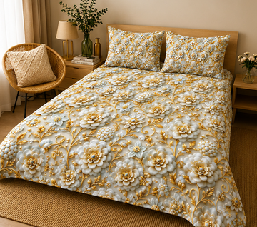 Golden bloom 5D bedsheet